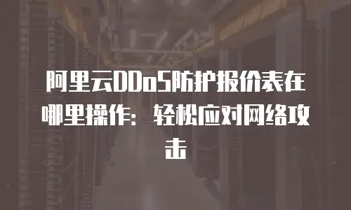阿里云DDoS防护报价表在哪里操作：轻松应对网络攻击