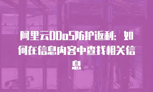 阿里云DDoS防护返利：如何在信息内容中查找相关信息