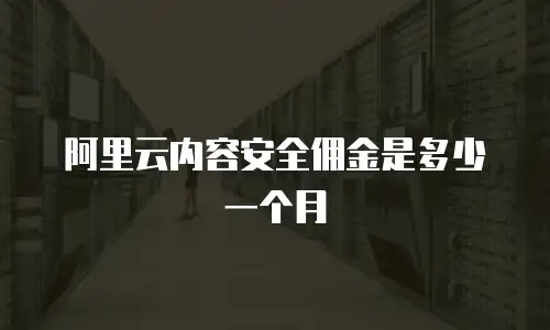 阿里云内容安全佣金是多少一个月