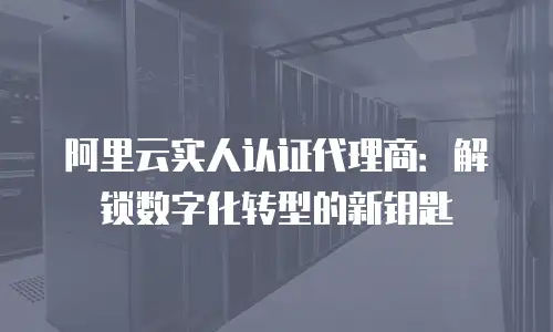 阿里云实人认证代理商：解锁数字化转型的新钥匙