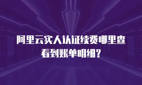 阿里云实人认证续费哪里查看到账单明细？