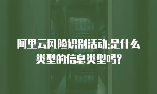 阿里云风险识别活动:是什么类型的信息类型吗?