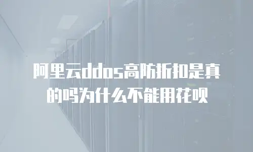 阿里云ddos高防折扣是真的吗为什么不能用花呗