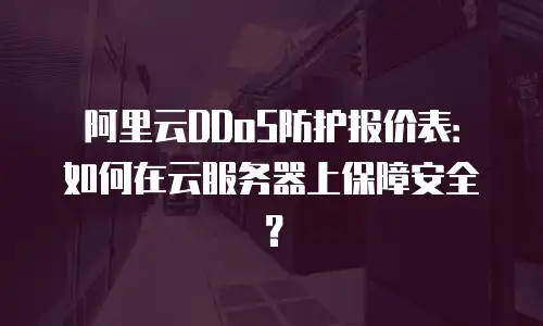 阿里云DDoS防护报价表：如何在云服务器上保障安全？