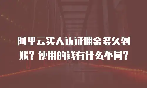 阿里云实人认证佣金多久到账？使用的钱有什么不同？