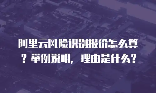 阿里云风险识别报价怎么算？举例说明，理由是什么？