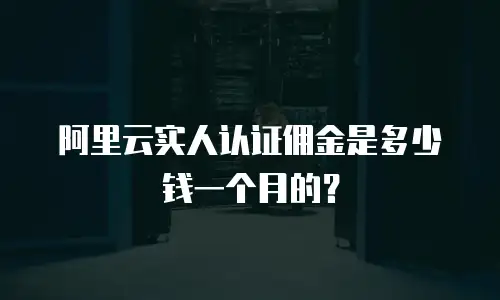 阿里云实人认证佣金是多少钱一个月的？