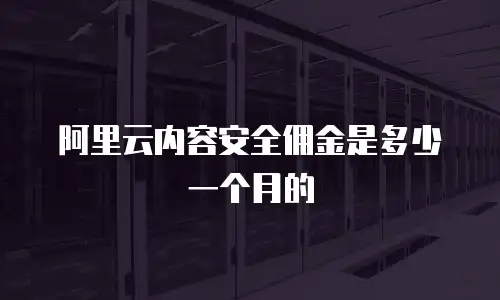 阿里云内容安全佣金是多少一个月的