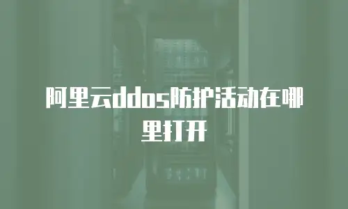 阿里云ddos防护活动在哪里打开