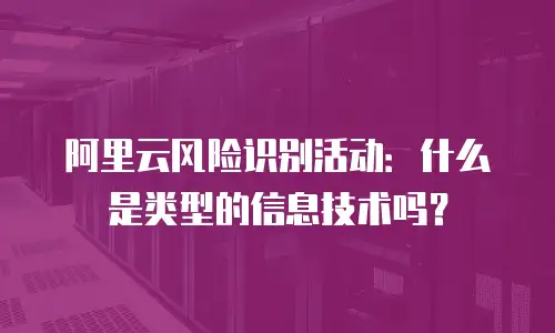 阿里云风险识别活动：什么是类型的信息技术吗？