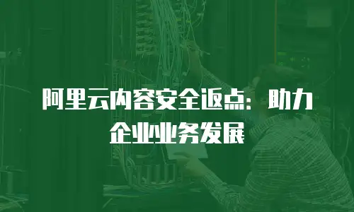 阿里云内容安全返点：助力企业业务发展