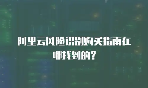 阿里云风险识别购买指南在哪找到的？