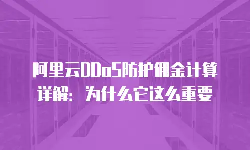 阿里云DDoS防护佣金计算详解：为什么它这么重要