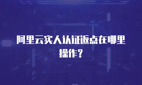 阿里云实人认证返点在哪里操作？
