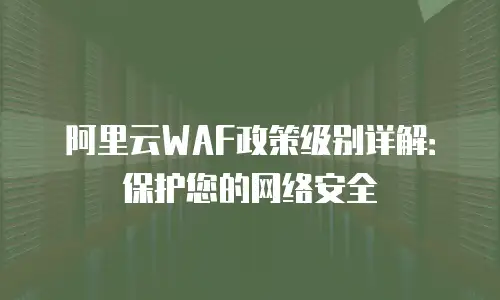 阿里云WAF政策级别详解：保护您的网络安全