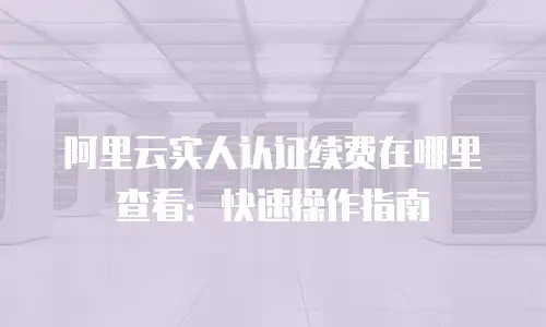 阿里云实人认证续费在哪里查看：快速操作指南