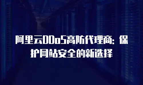 阿里云DDoS高防代理商: 保护网站安全的新选择