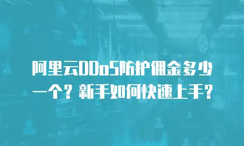 阿里云DDoS防护佣金多少一个？新手如何快速上手？