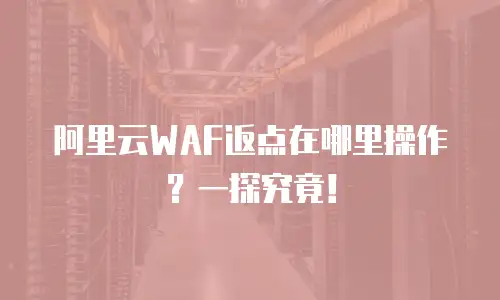 阿里云WAF返点在哪里操作？一探究竟！