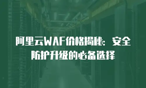 阿里云WAF价格揭秘：安全防护升级的必备选择