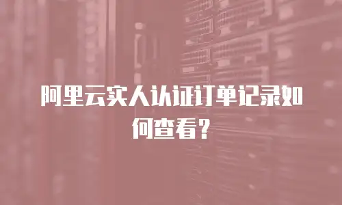 阿里云实人认证订单记录如何查看？