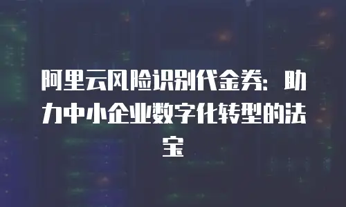 阿里云风险识别代金券：助力中小企业数字化转型的法宝