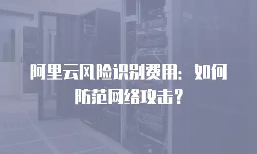 阿里云风险识别费用：如何防范网络攻击？