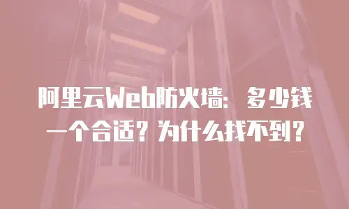 阿里云Web防火墙：多少钱一个合适？为什么找不到？