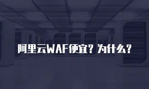 阿里云WAF便宜？为什么？