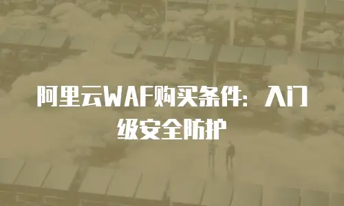 阿里云WAF购买条件：入门级安全防护