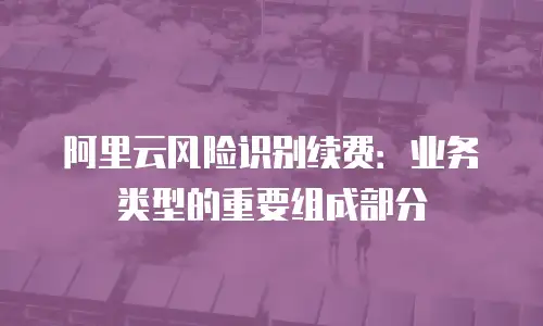 阿里云风险识别续费：业务类型的重要组成部分
