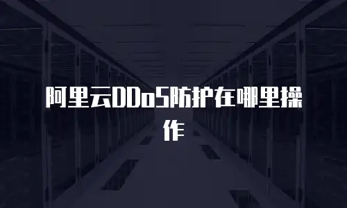 阿里云DDoS防护在哪里操作
