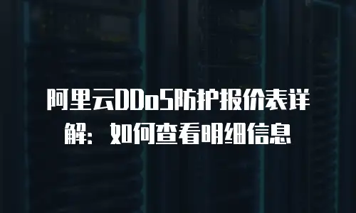 阿里云DDoS防护报价表详解：如何查看明细信息