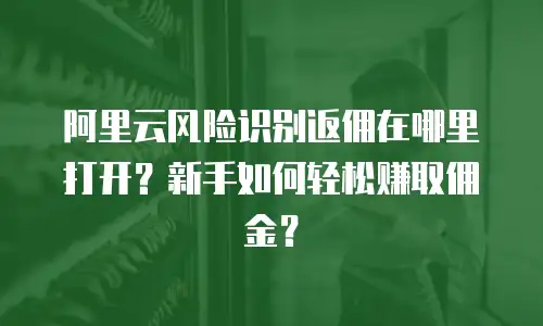 阿里云风险识别返佣在哪里打开？新手如何轻松赚取佣金？