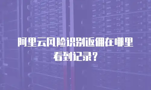 阿里云风险识别返佣在哪里看到记录？