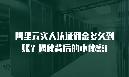 阿里云实人认证佣金多久到账？揭秘背后的小秘密！
