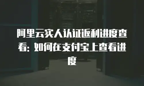 阿里云实人认证返利进度查看: 如何在支付宝上查看进度