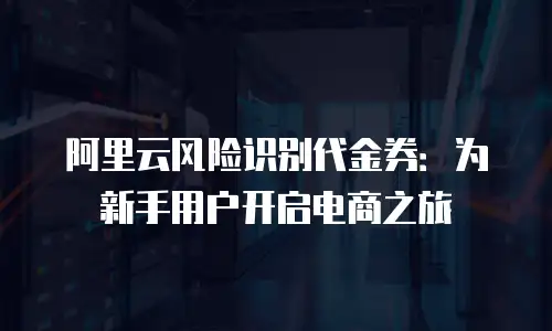 阿里云风险识别代金券：为新手用户开启电商之旅