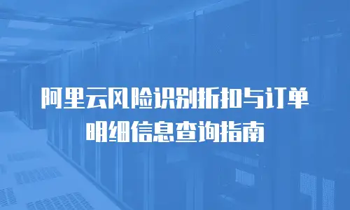 阿里云风险识别折扣与订单明细信息查询指南