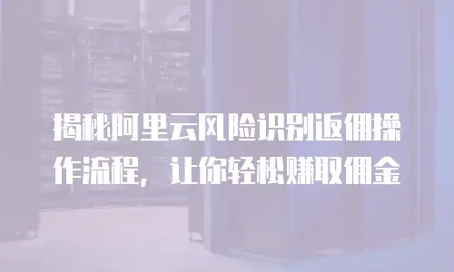 揭秘阿里云风险识别返佣操作流程，让你轻松赚取佣金