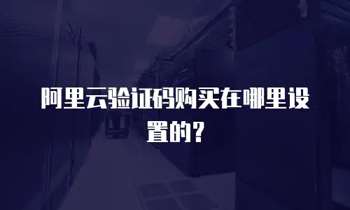 阿里云验证码购买在哪里设置的？
