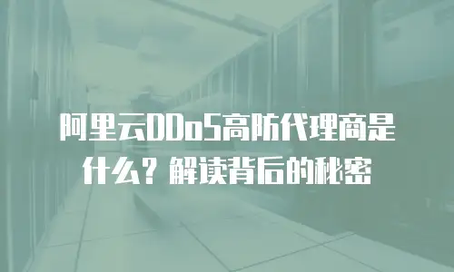 阿里云DDoS高防代理商是什么？解读背后的秘密