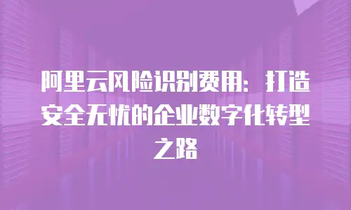 阿里云风险识别费用：打造安全无忧的企业数字化转型之路