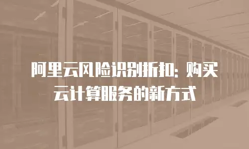 阿里云风险识别折扣: 购买云计算服务的新方式