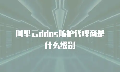 阿里云ddos防护代理商是什么级别