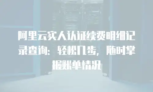 阿里云实人认证续费明细记录查询：轻松几步，随时掌握账单情况
