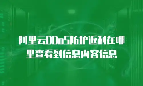 阿里云DDoS防护返利在哪里查看到信息内容信息
