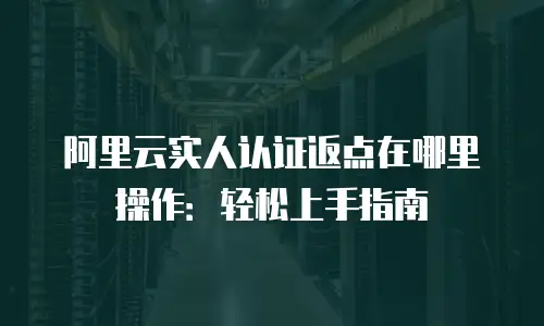 阿里云实人认证返点在哪里操作：轻松上手指南