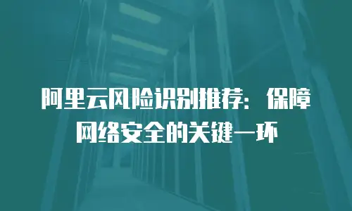 阿里云风险识别推荐：保障网络安全的关键一环