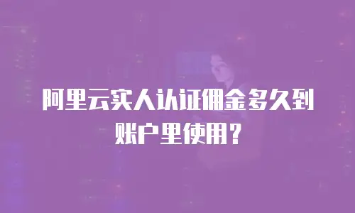 阿里云实人认证佣金多久到账户里使用？